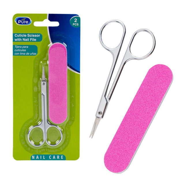 All Pure Nail Care Set 2pc Cuticle Scissor & Nail File