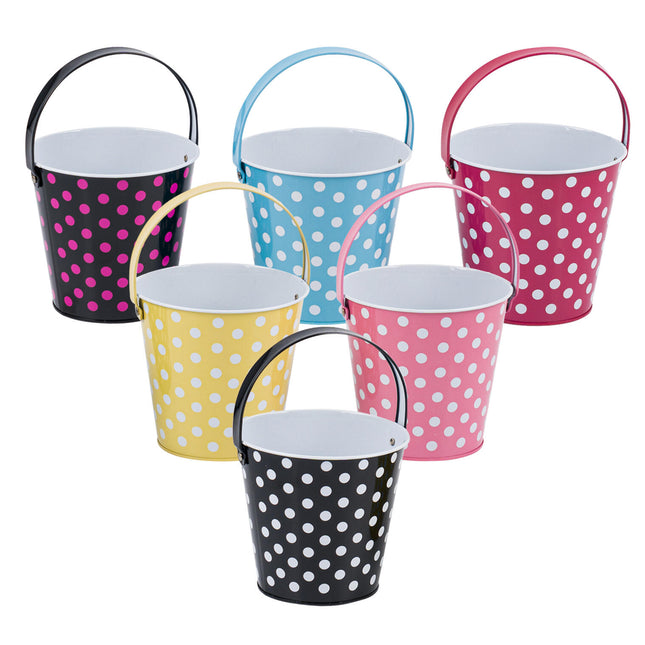 Bucket With Handle Polka