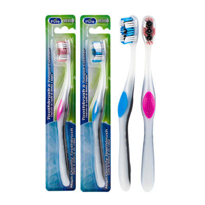 All Pure Toothbrush & Tongue Cleaner Medium