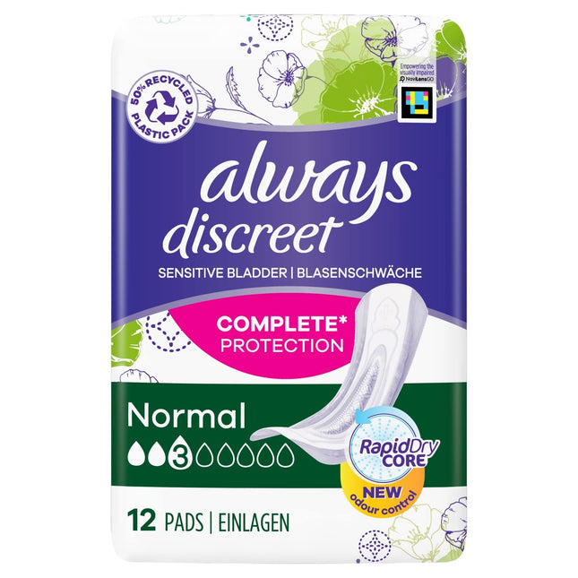 ALWAYS DISCREET PADS NORMAL 12'S