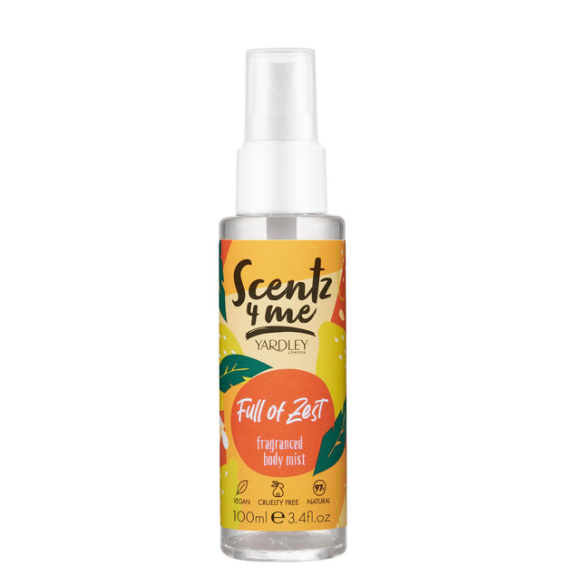 YARDLEY BODY MIST SCENTZ4ME FULL OF ZEST 100ML