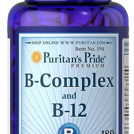 Puritan's Pride B-Complex W B-12 Tablets 180's