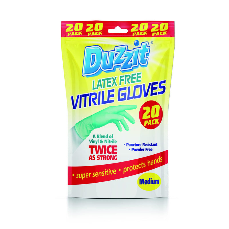 Duzzit Latex-Free Vitrile Gloves Medium 20pk