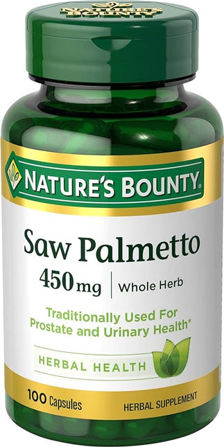 Natures Bounty Saw Palmetto 450mg Capsules 100s