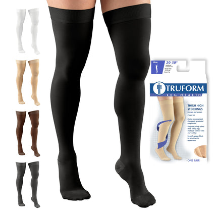 Truform Compression Stockings Medium Black 20-30mmHg  Closed Toe