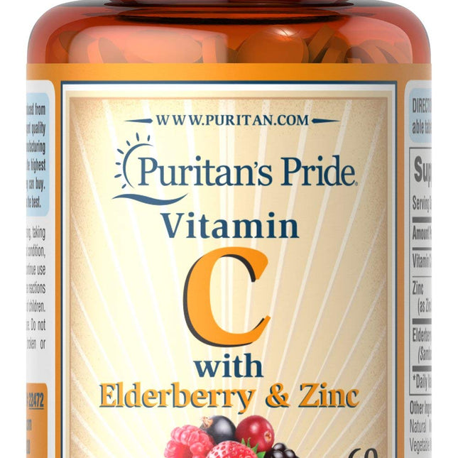 Puritan's pride Vitamin C W Elderberry & zinc Tablets 60's