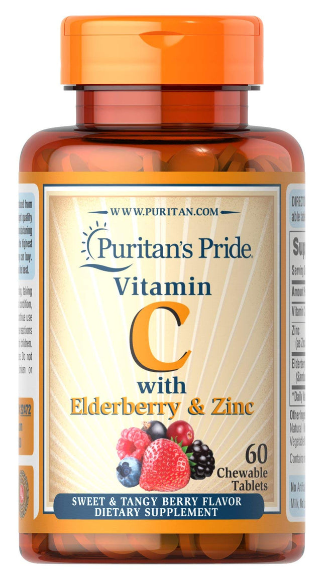 Puritan's pride Vitamin C W Elderberry & zinc Tablets 60's