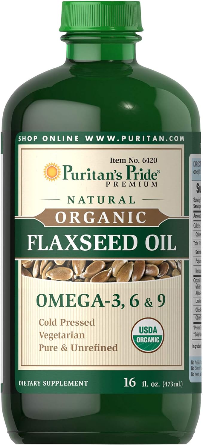 Puritan's Pride Organic Flaxseed oil OMEGA-,3,6,9  16fl oz