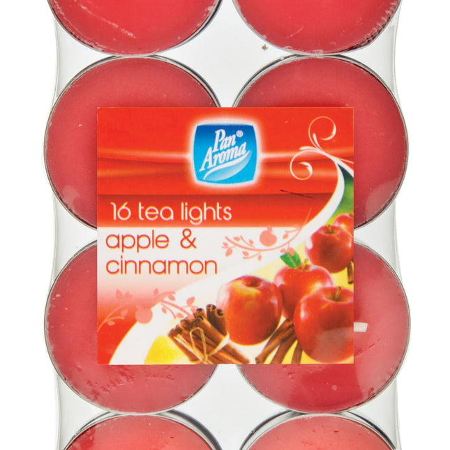 Pan Aroma Apple & Cinnamon Teal Lights 16pk