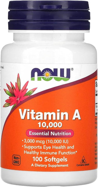 NOW Vitamin A 10000iu Softgels 100's
