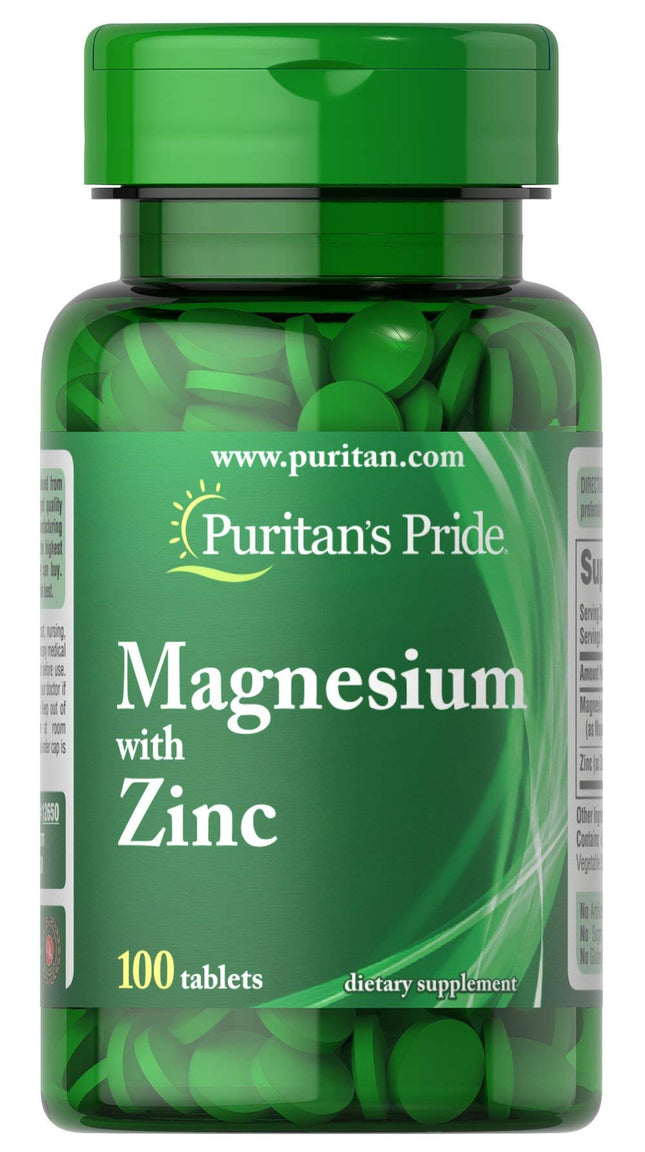 Puritan's Pride Magnesium & Zinc Tablets 100's
