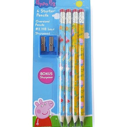 Peppa Pig 4 Starter Pencils w/Sharpener