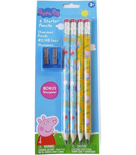 Peppa Pig 4 Starter Pencils w/Sharpener
