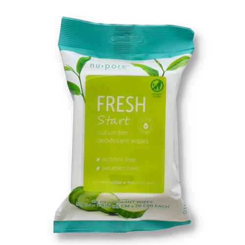 Nu-Pore Fresh Start Cucumber Deod. Wipes 24pk