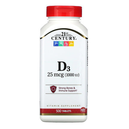 21st Century Vit D3 25mcg (1000 IU) 500tabs