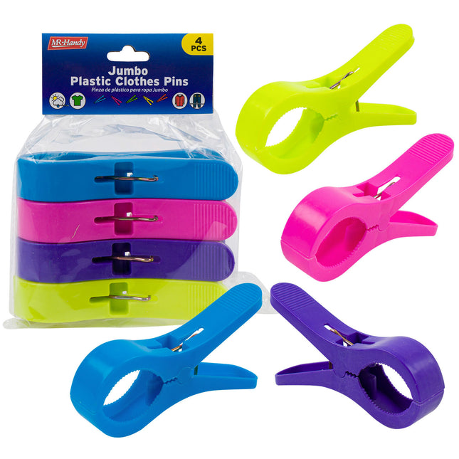 Mr. Handy Jumbo Plastic Clothes Pin 4Pc