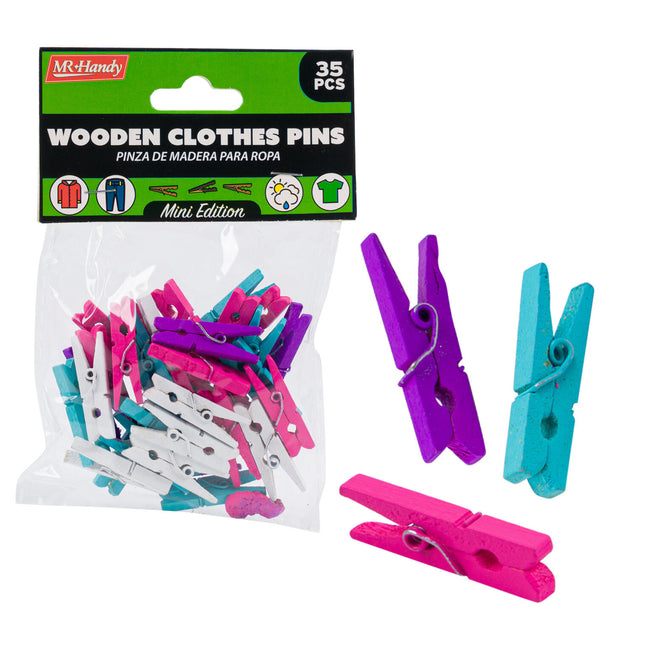 Mr. Handy Wooden Clothes Pins Minature 35pc