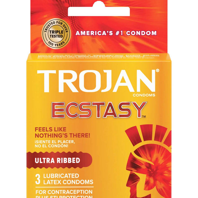 Trojan Ecstasy Ultra Ribbed 3CT