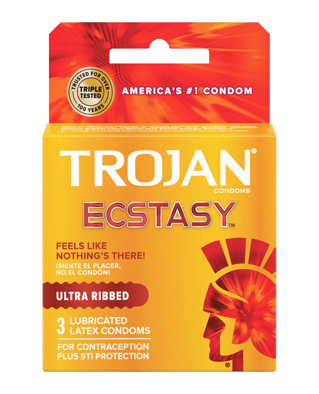 Trojan Ecstasy Ultra Ribbed 3CT
