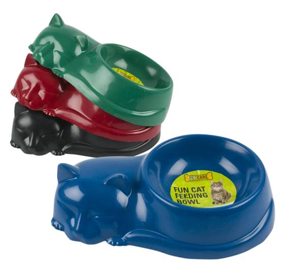 Bowl, Cat Shape Assort Colours