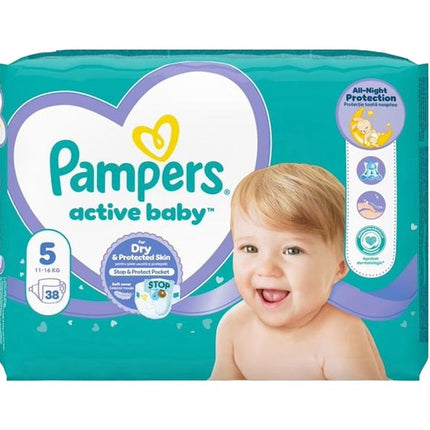 Pampers Active Baby Nappies Size 5 38's