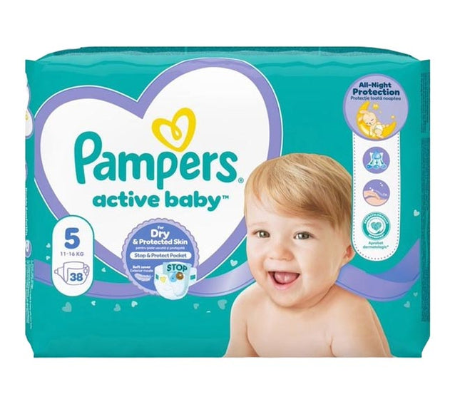 Pampers Active Baby Nappies Size 5 38's