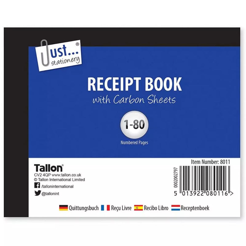 Just Stationery Receipt Book 80page with carbon