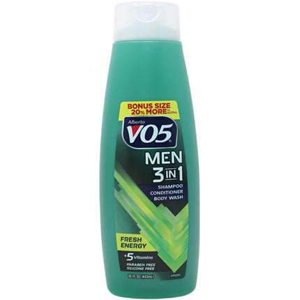 Alberto VO5 Men 3 IN 1 Shampoo/Conditioner/Body Wash 15oz F/Energy