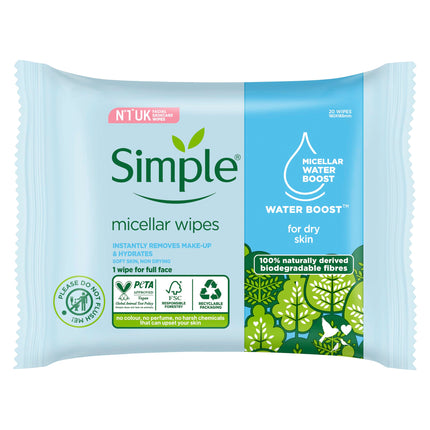 Simple Micellar Wipes 20's