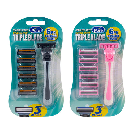 RAZOR 6PC TRIPLE BLADE DISPOSABLE