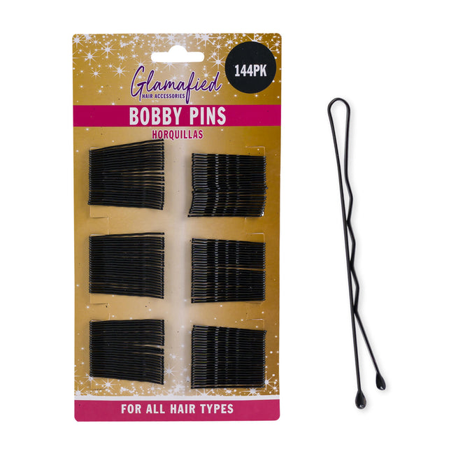 Glamafied Black Bobby Pins 200pk