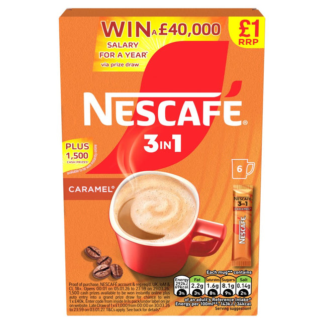 Nescafe 3in1 Caramel Sachet 6x16g (Box)