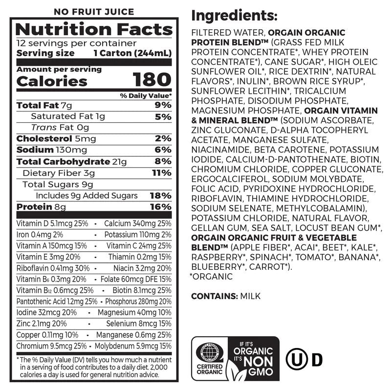 Orgain Kids Protein Shake 8.25fl oz