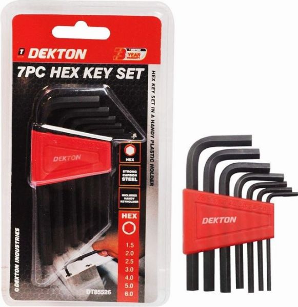 DEKTON 7 PIECE BLACK HEX KEY SET