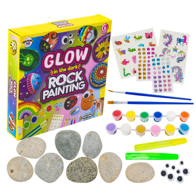 CraftMore Glow in the Dark Rock Painting Decorating Kit