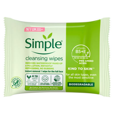 Simple Cleansing Wipes 20pk