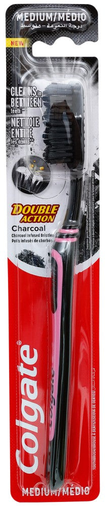 Colgate Double Action Charcoal Toothbrush Medium