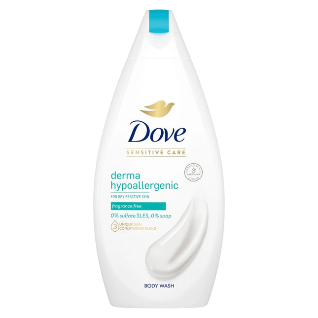 Dove Body Wash 450ml Derma Hypoallergenic for dry reactive skin - Fragrance Free