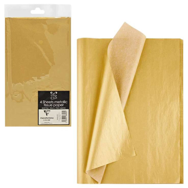 Wrap & Roll Tissue Paper Metallic Gold 4pk