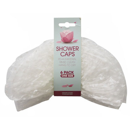 Shower Caps One Size 6 Pack