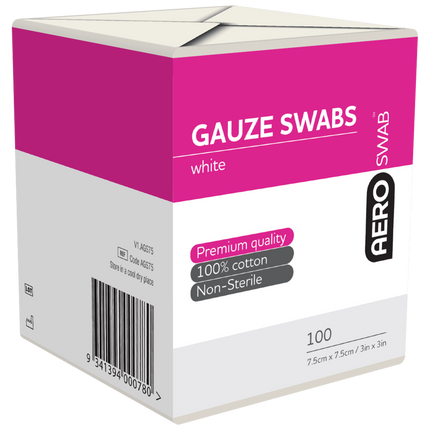 Aero Gauze Pads 7.5cm x7.5cm 100's