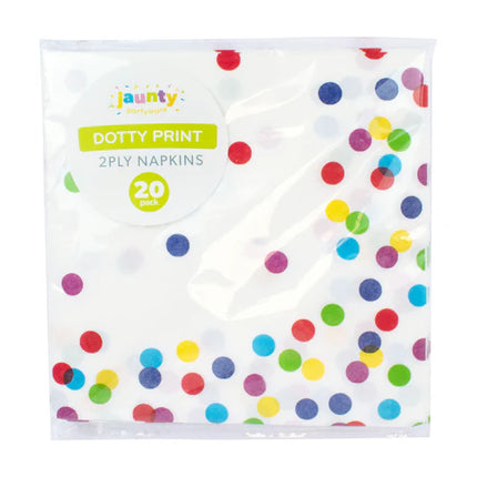 Jaunty 2 Ply Dotty Napkins 20pk