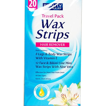 Beauty Formulas Travel Pack Wax Strips 20pk