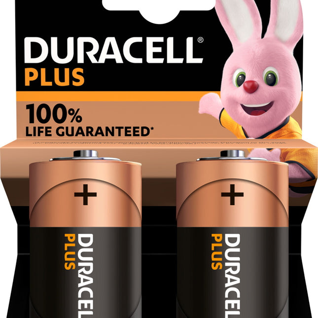 Duracell Plus D Batteries 2pk