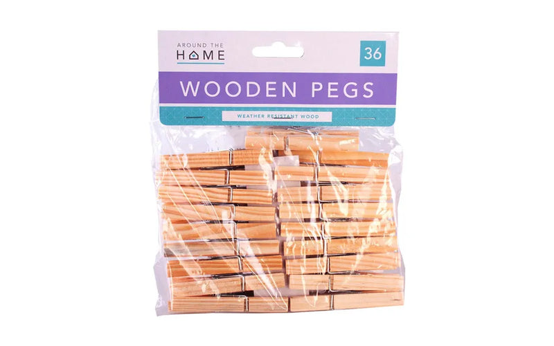 Around The Home Wooden Pegs 36pk