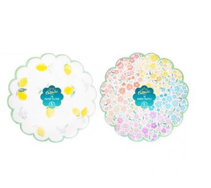 BELLO SCALLOPED PAPER PLATES FRUIT AND FLORAL 10PK ASSTD