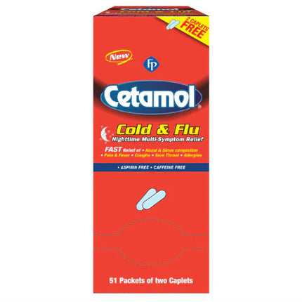Cetamol Cold & Flu Nighttime Multi-Sympton Relief 51pk