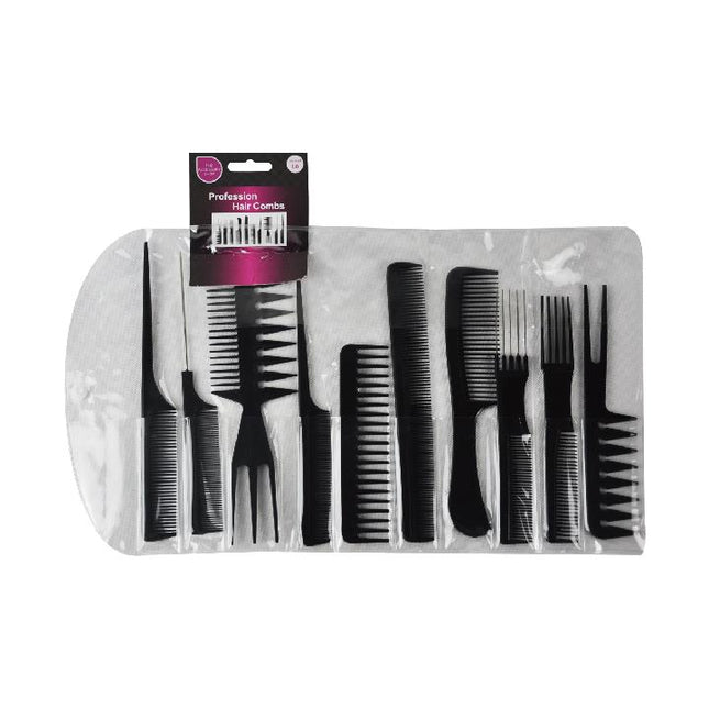 Professional Hair Comb Set Wrap Pack  10pc