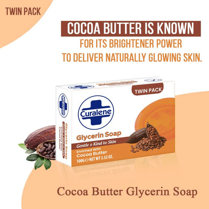 Curalene Soap Glycerine Cocoa Butter Twin 100g