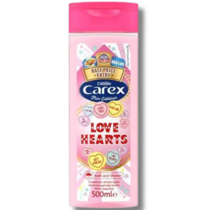 Carex Bath & Shower Gel Love Hearts 500ml